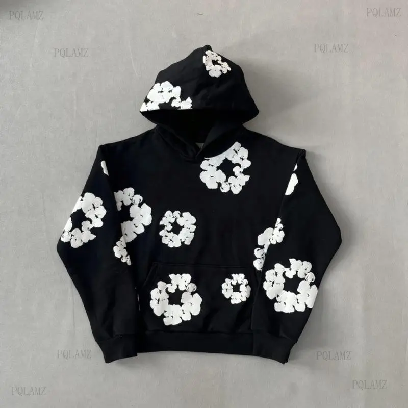 2025[New] Denim Tears Hoodie Unisex Men Women Flower Hoodies Youth Puff Print Y2k Set Sweatshirt Teen Clothing Designer Trendy Spring Outfits Cute Tops Casual Classic Fabric Menswear