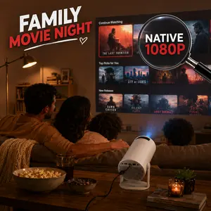 Portable Wireless Projector, Smart TV Projector with Android 11, WiFi 6, 160 ANSI, 1080P Support, 180° Auto Keystone & Bluetooth 5.2, Ideal for Bedroom Cinema & Backyard Movie Nights, Portable Projector