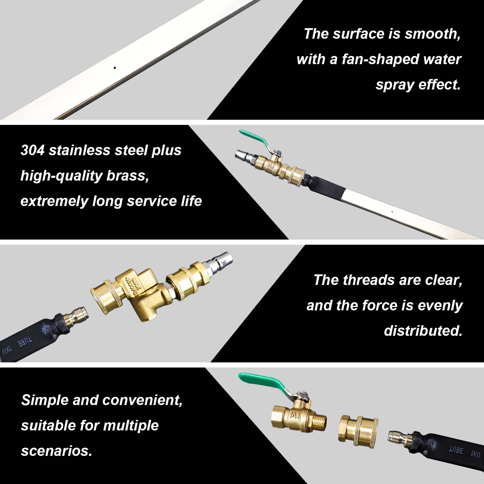 39 in Portable Radiator Cleaning Wand, 4500 PSI Flush & Cleaner Tool with 2x 1/4'' Quick Couplers, Quick-Cleaning Pressure Washer for Household Cars, Trucks, RVs
