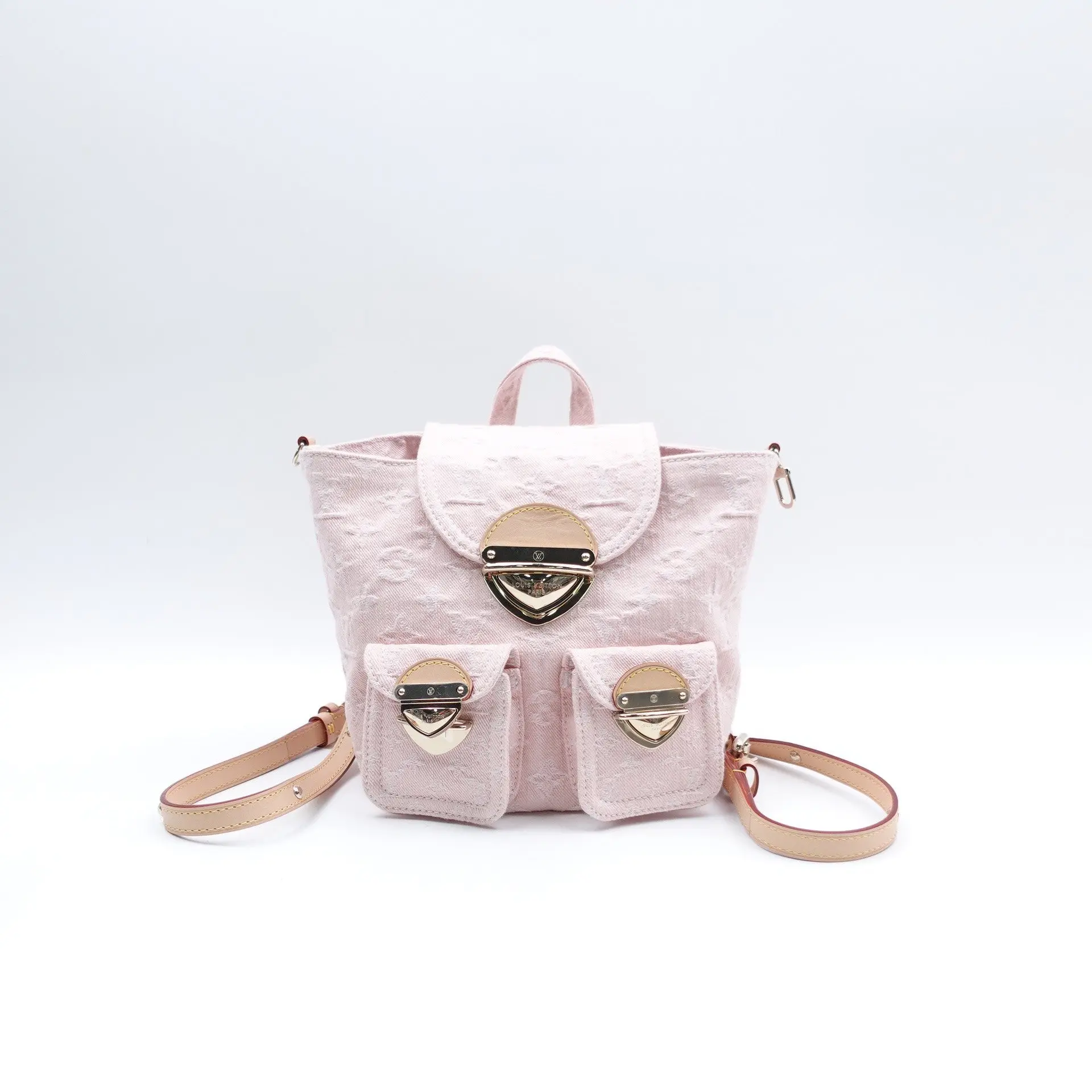 Pre-owned Louis Vuitton Monogram embossed leather Backpack Pink Mini T10425659