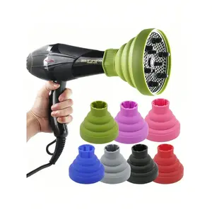 1pc universal silicone hair dryer diffuser cover adjustable heat-resistant accessory, used to define curly and frizzy control