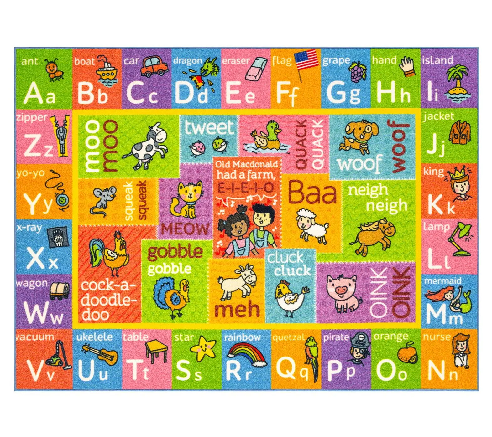KC Cubs ABC Alphabet: Animal Sounds Rug - 8x10'