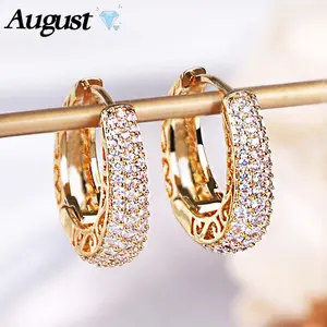Hollow Hoop Earrings - Hip-Hop Funky Fashionable Earrings, Sparkling Zirconia Accents, Decorative Artificial Gemstone Jewelry with Exquisite Packaging, Ideal for Party Festival Occasions, Earrings For Decorative