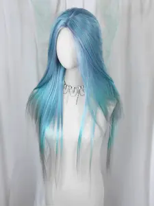 cosplay wig Long Straight Mermaid Wigs for Women, High Quality Synthetic Wig, Mixed Blue and blue Color, Perfect for Festivals, cosplay Stylish and Durable Hairpiece, Synthetic Material Wigs