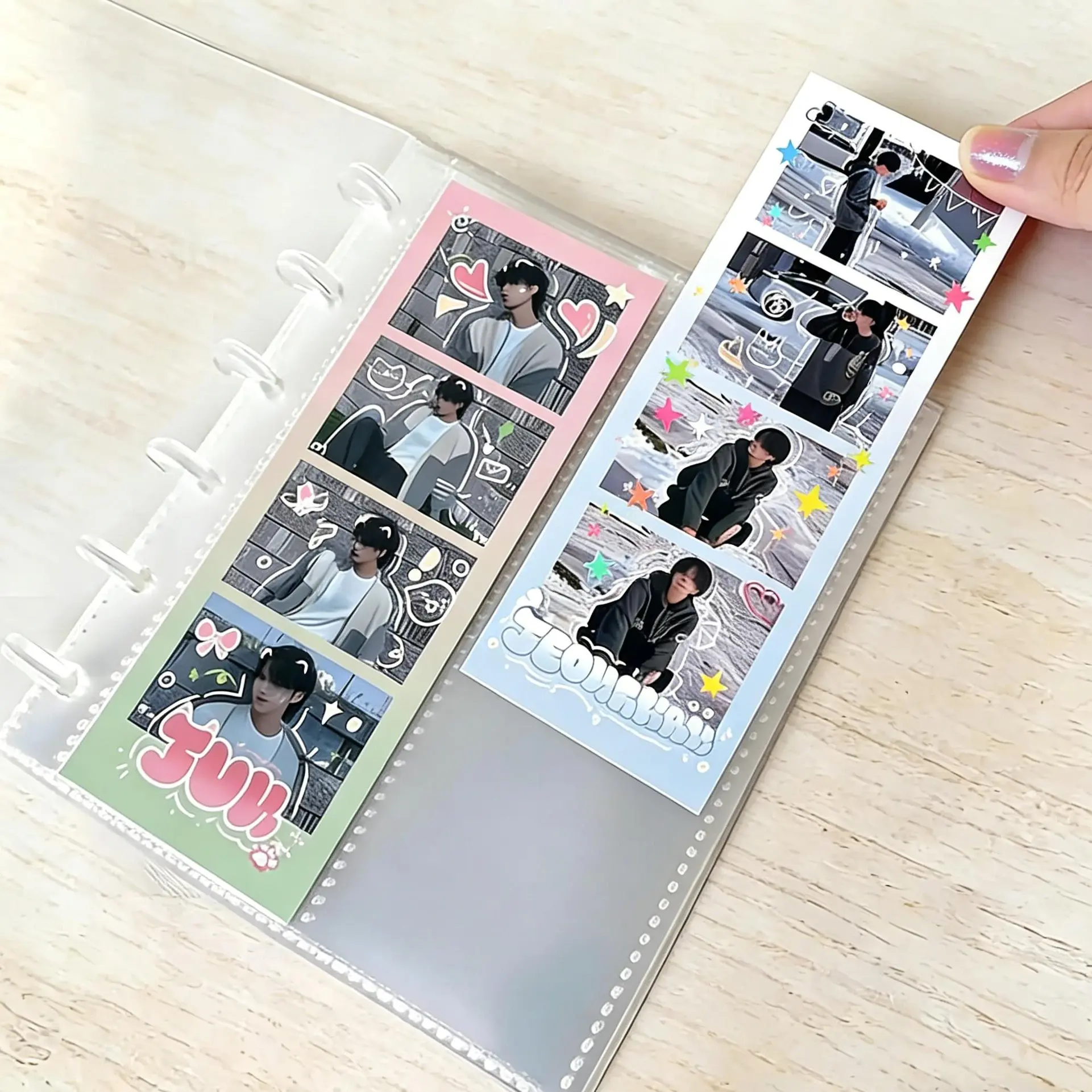 Clear Photo Booth Frames,Bookmark Holder 20 Pages Photos Organizer Decoration Anniversary White Photocards Binder