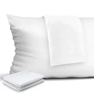 4-Pack Zippered Pillow Protectors - Premium 400 Thread Count 100% Egyptian Cotton White Pillowcases  Standard Size Pillow Covers