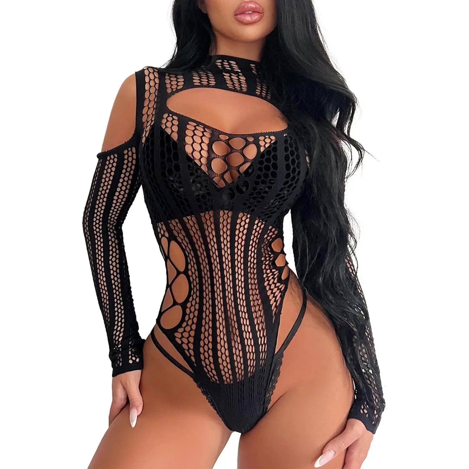 Woman Bodysuit One Piece Babydoll Mesh Top Shirts Lingerie Bodys Rave Outfits 2026