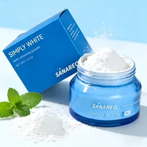 SANAREO Teeth Whitening Powder - Fast Brightening & Stain Removal, Enamel-Safe Toothpaste Whitening, Vegan, Gentle for Sensitive Teeth, Fresh Mint Flavor