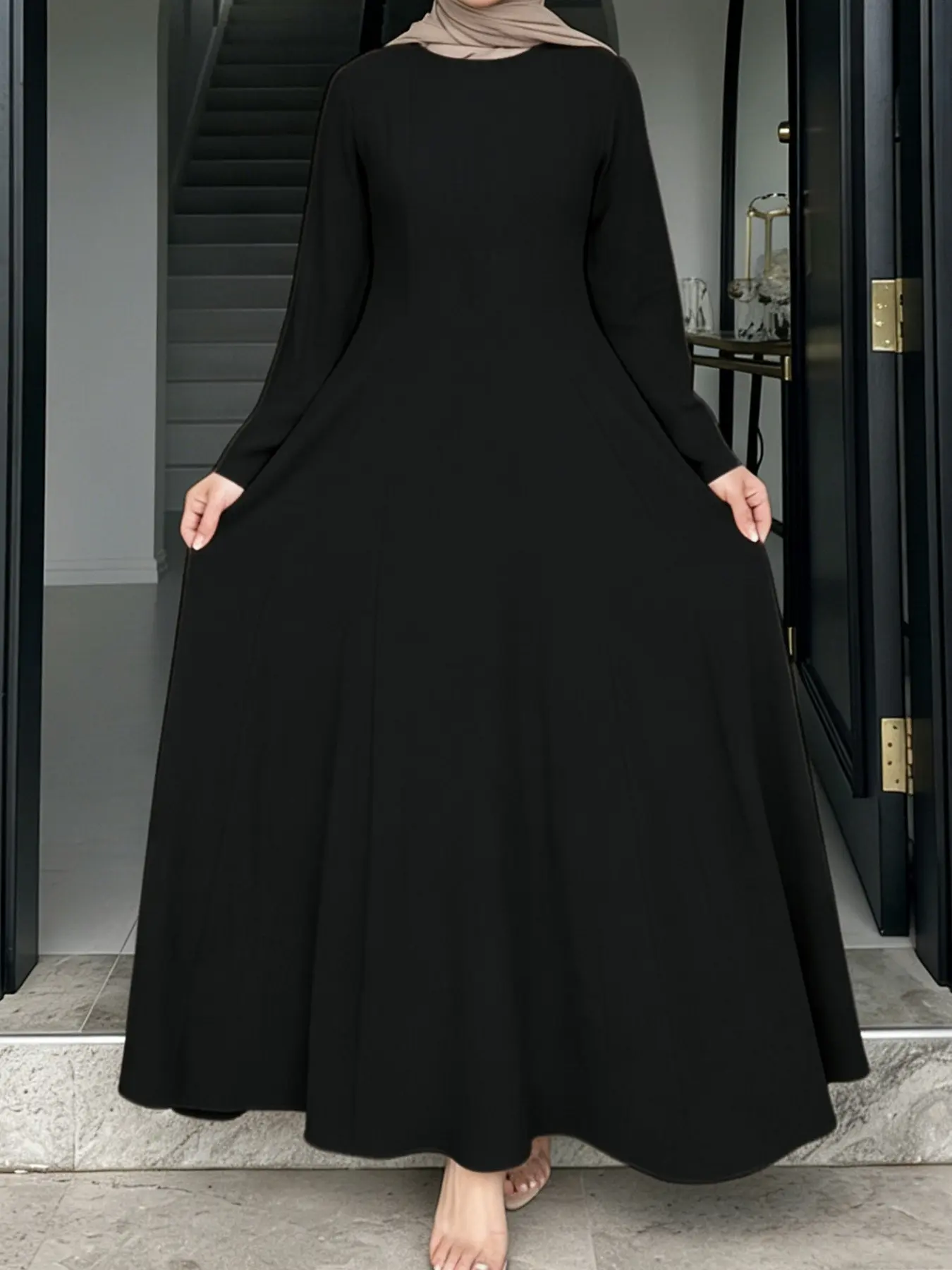 Women's Middle Eastern Waist Cinching Corset Dress, Soft Comfortable Arab Long Dress, Muslim Dress, Modest Dresses, Casual Daily Wear, No Headscarf Included