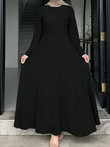 Women's Middle Eastern Waist Cinching Corset Dress, Soft Comfortable Arab Long Dress, Muslim Dress, Casual Daily Wear, No Headscarf Included