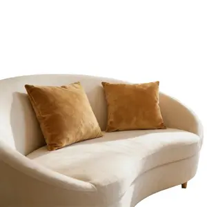 Two-Pack Soft Comfort Gold Brick Velvet Pillowcases, 45cm X 45cm (17.7 Inches), Ideal for Living Room, Bedroom, Outdoor Use