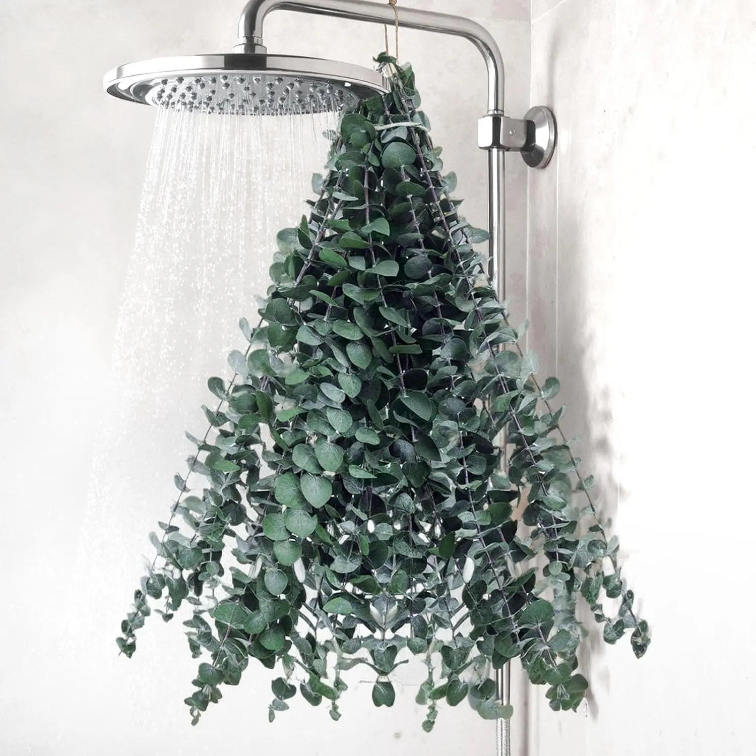 DomeStar 16PCS Real Dried Eucalyptus for Shower, 16"-17" Natural Eucalyptus Stems Hanging Shower Plant Stress Relax and DIY Greenery for Bathroom Home Decor