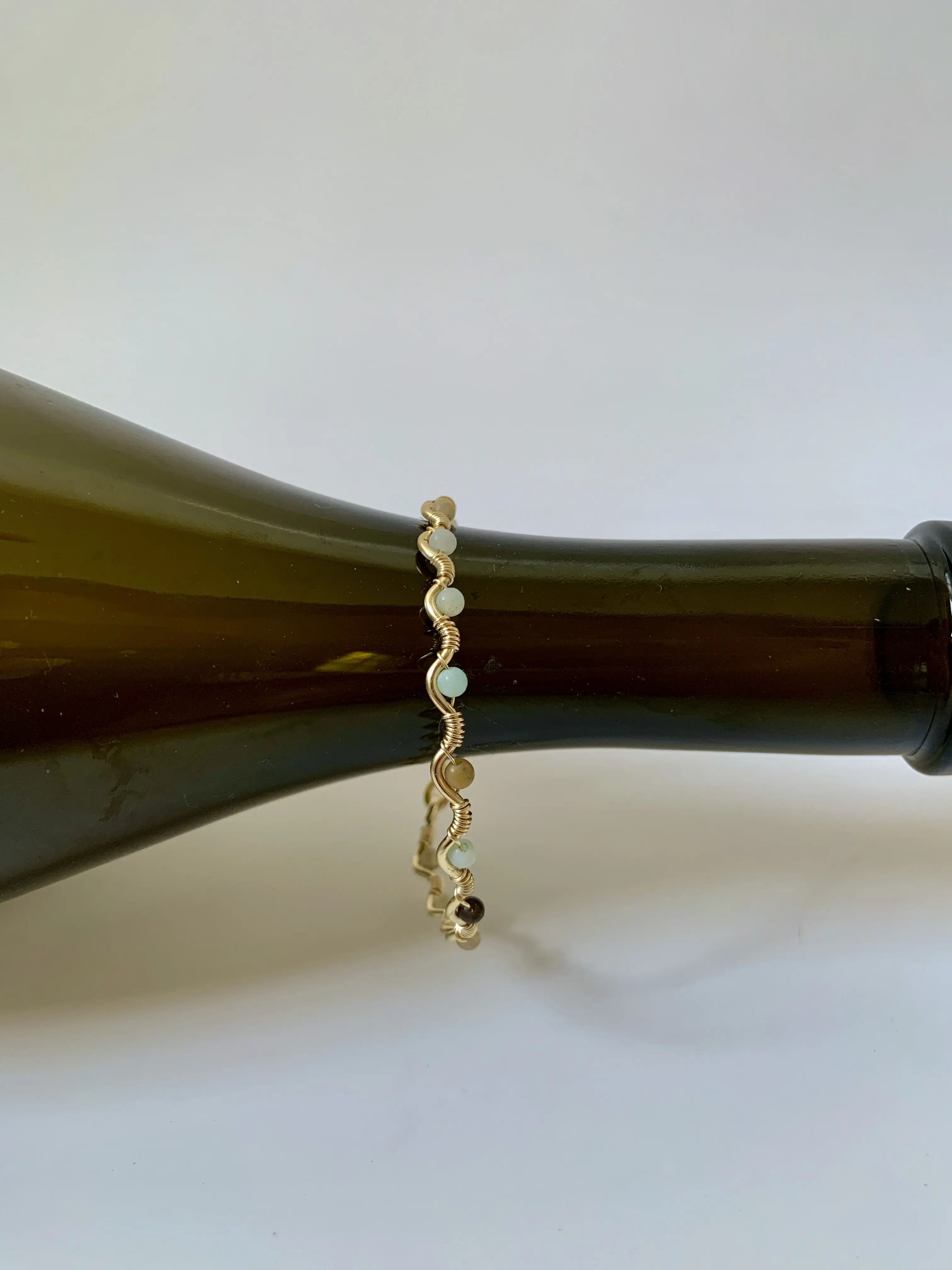 Handmade Amazonite Wire Vine Bracelet – Adjustable, Dainty, Trendy Jewelry