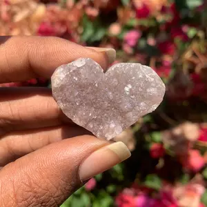 Natural Amethyst Crystal Heart Geode Carving