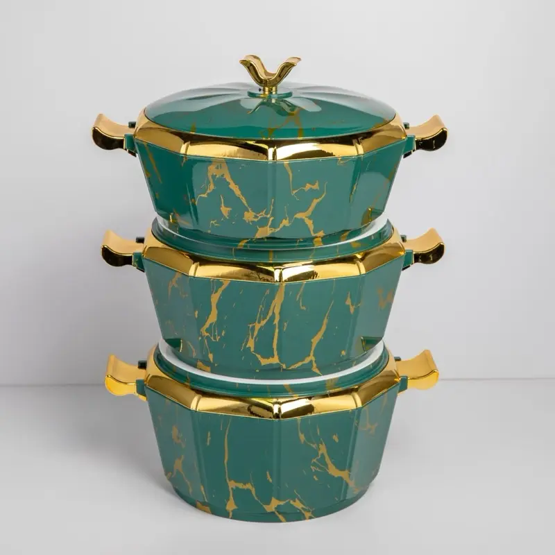 Luxury 3-Piece Set 2L-2.5L-3L Stainless Steel Food Warmer Cooler Thermal Soup Container Set