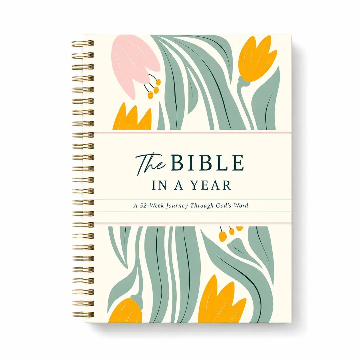 Christian Women's Bible In A Year - 52-Week Spiral Bound Bible Study & Devotional, Daily Scripture Reading, Reflection Guide, Chronological Companion, Hardcover Journal, Weekly Planner, Spiral Coil Notebook