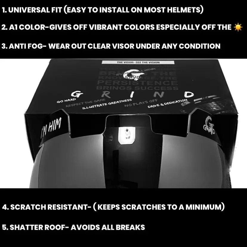 Grind Custom Visor  universal  Face shield for football helmet    Quick Dry Water-Resistant Breathable Comfortable Unisex Set
