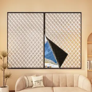 Large Windproof Thermal Zipper Curtain, Soundproof Waterproof, Easy Installation, Home Office Noise Reduction, Suitable for Bedroom Living Room