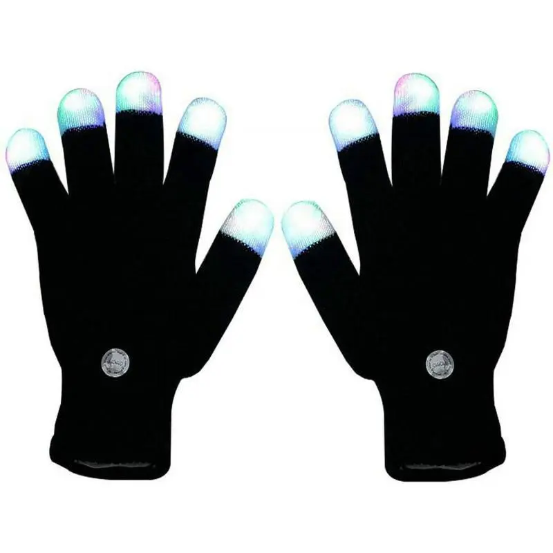 Glow-in-the-Dark Cosplay Fashion Accessory Set - Synthetic Gloves, Stitched Face Mask, LED Finger Lights for Festivals, Parties, Party Supplies
