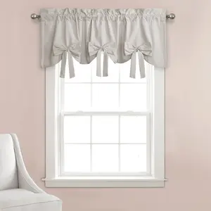 Lush Decor Melody Bow Valance Single 52"W x 18"L + 2'' Header - Decorative Bow Design, Soft Fabric, Ideal for Home Decor, Perfect for Any Occasion