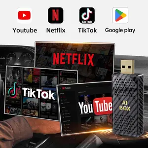 【FIFA World Cup 2026】Yurnlv Mini AI Box - Streaming Netflix/Youtube/Tiktok to your car! 4 in 1 Wireless CarPlay and Android Auto Adapter suitable for Factory wired CarPlay Cars