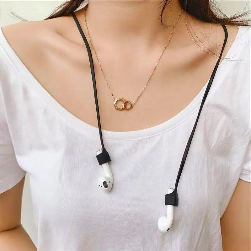 2/4Pcs Soft Silicone Earbuds Anti-Lost Strap, Elastic Wear-Resistant Earbuds Holder Cord, Skin-Friendly Odor-Free Sports Accessory for Running, Camping, Compatible with AirPods 1/2/3/Pro, Headphones