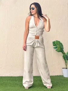 "Hannah" Sleeveless Top And Pants Set