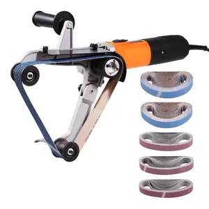 【Summervibes】VEVOR Pipe Tube Polisher Sander, 1000W Pipe Belt Sander with 6 Variable Speeds 1100-3200rpm, Professional Belt Sander Grinding Machine with 100PCS Sanding Belts for Burnishing Finishing Rust Removal