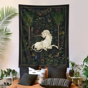 Unicorn Pattern Tapestry, Wall Hanging Decor for Home Living Room Bedroom, Wall Art Decor for Home Office Dormitory, Wall Tapestries