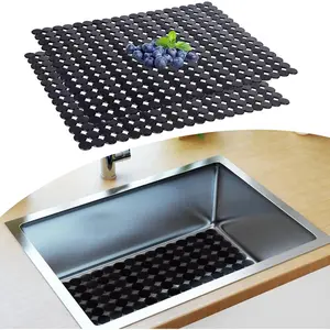 Kitchen Sink Protector Mat - 2Pack Adjustable Stainless Steel Protectors - Fast Draining Mats for Bottom of Sink - Dishes and Glassware - Easy to Clean & DIY Cut