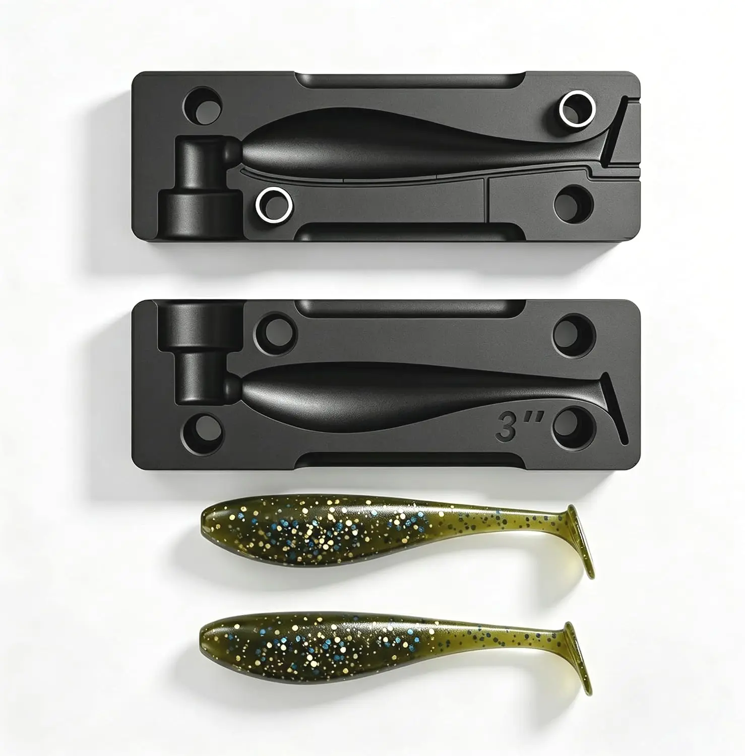 Premium Soft Plastic Lure Mold - Easy Lure Making Mold for Perfect Soft Plastic Baits T-Tail Swimbait | No Release Oil Needed | CNC Machined | High Heat Resistant | No Bubbles, No Flash