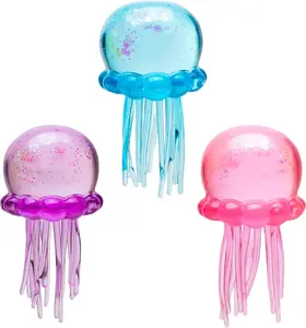 Soft Gel Filled Sensory Squeeze Toy, Stretchy Elastic Squishy Stress Relief Ball, Calming Anxiety Reducing Hand Fidget, Cute Relaxing Jelly Texture, Fun Portable Handheld Squeeze Toy Gift for All Ages