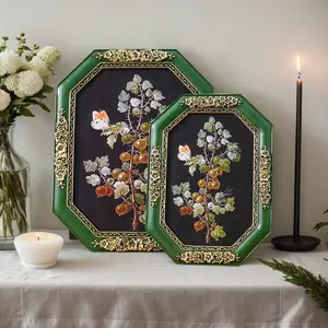 European Vintage Octagonal Pattern Classical Photo Frame, Resin Material, Sturdy Frame Design, Home Decor, Bedroom, Study Room, Entryway Decoration