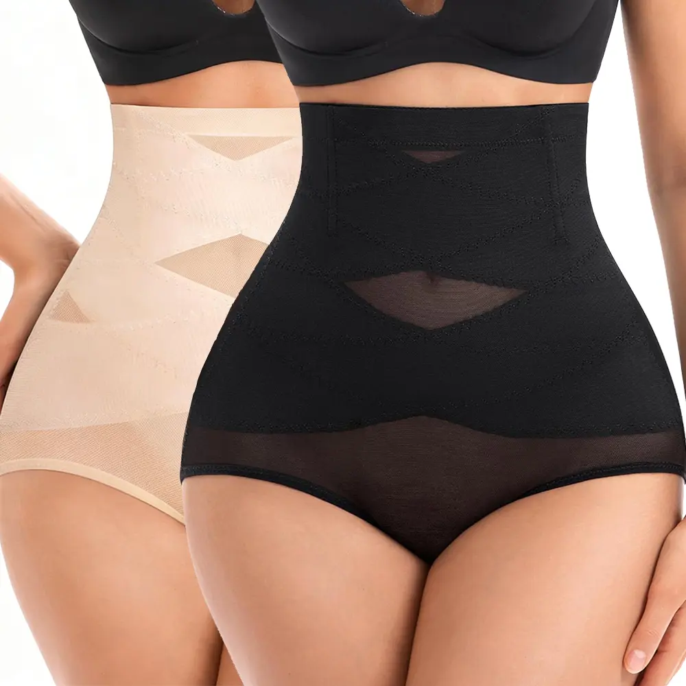 Women's High-Waist Shapewear Panties - Tummy Control, Butt Lifting, Slimming Faja Body Shaper Essential Flat-Style Basic Day Underwear for Women