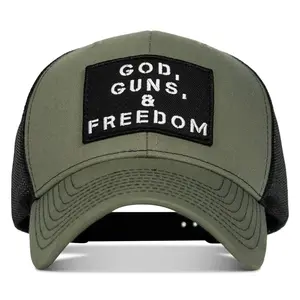 God, Guns, And Freedom Patch Mid-Profile Mesh Snapback Hat