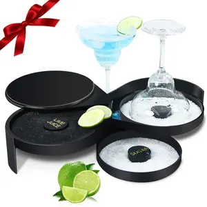Margarita Salt Rimmer Set,Margarita Salt Rimmer,Bartender Tool  Margarita Glass Rimmer 3 Tier Sugar Salt Rim Lime