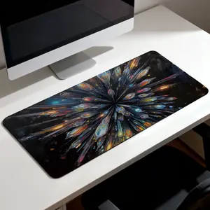 Non-Slip Gaming & Office Mouse Pad with Reinforced Stitched Edges - Japanese-style Flower Bird Scroll Print  Premium PU Leather Surface  10.24x8.27 Inch Desk Mat for Precision Control summervibes