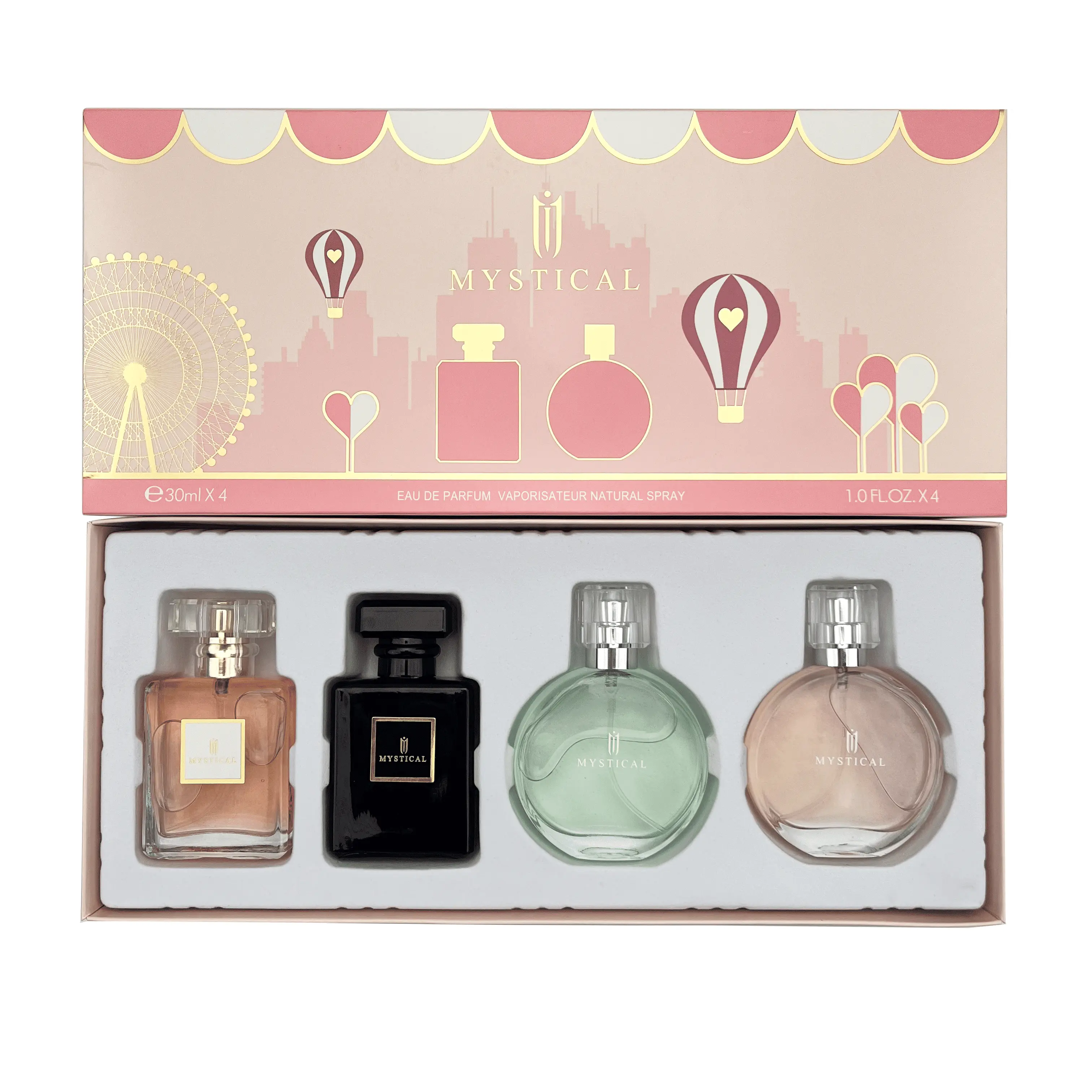 Women's Perfume Gift Set,Floral and Fruity - 30ml*4 - Valentine's Day gift