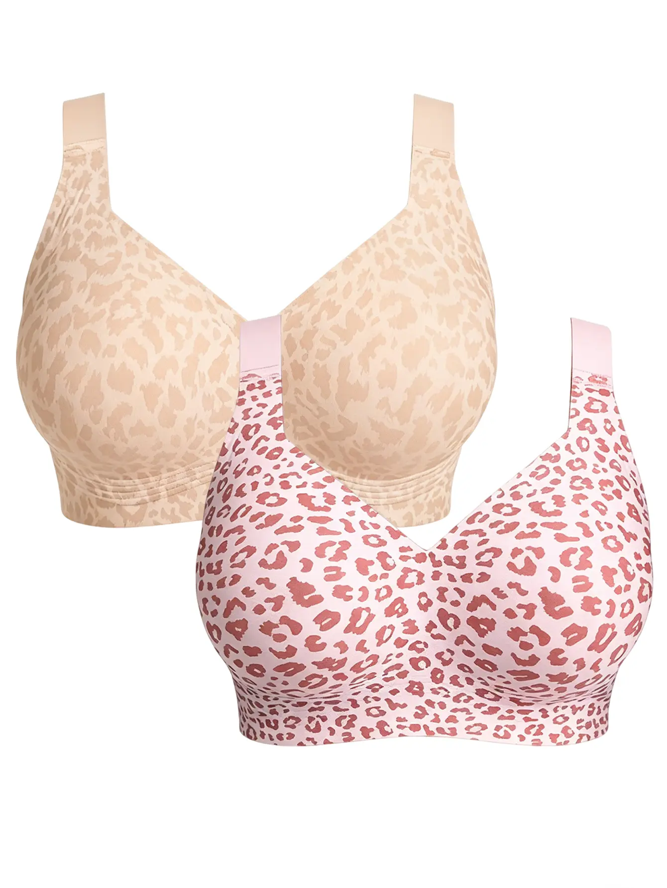 1-2 Pack Women Seamless Lift Bra Wireless Push Up No Underwire Full Coverage Plus Bras Comfort Supportive Sports