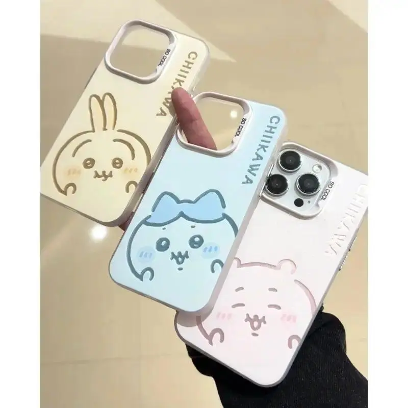 C-Chiikawa C-Cartoon Cute Couple Phone Case for iPhone 17 Air 16 15 14 13 12 11 Pro Max Plus Samsung S26 S25 S24 S23 S22 Plus Ultra TPU Back Cover Protection Shockproof adorable gift