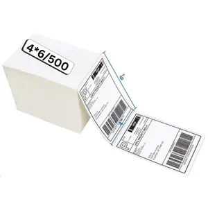 Fanfold 4x6 Direct Thermal Labels White Perforated Shipping Labels - 500 Labels per Stack thermal labels shipping label business labels