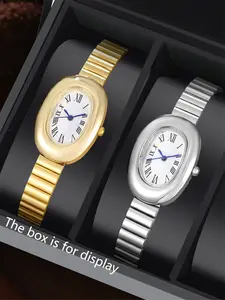 Women's Elegant Fashion Quartz Watch Set, Stylish Watch, Oval Analog Dial, Perfect Gift for Valentine's Day Christmas Thanksgiving