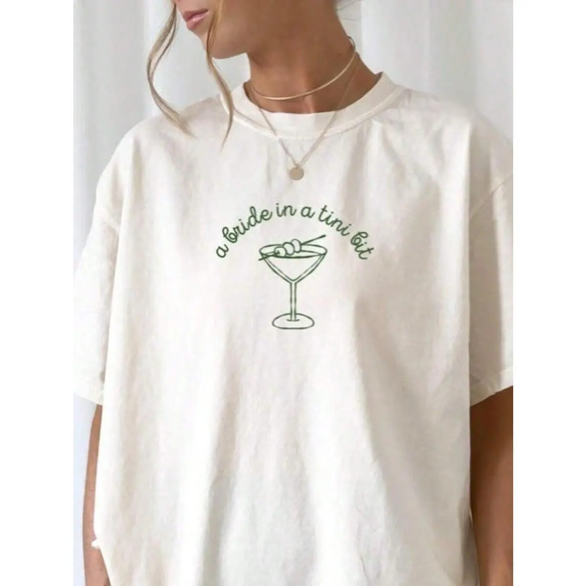 Women's-ShirtBride To Be Shirt Engagement Shirt Engaged Shirt Martini Bachelorette Shirt Bachelorette Bride ShirtBride Tshirt Funny, Cotton Oversized Short Sleeve Classic Heavy Cotton Shirt Printed Graphic Tee Women's Casual Short-Sleeved Top