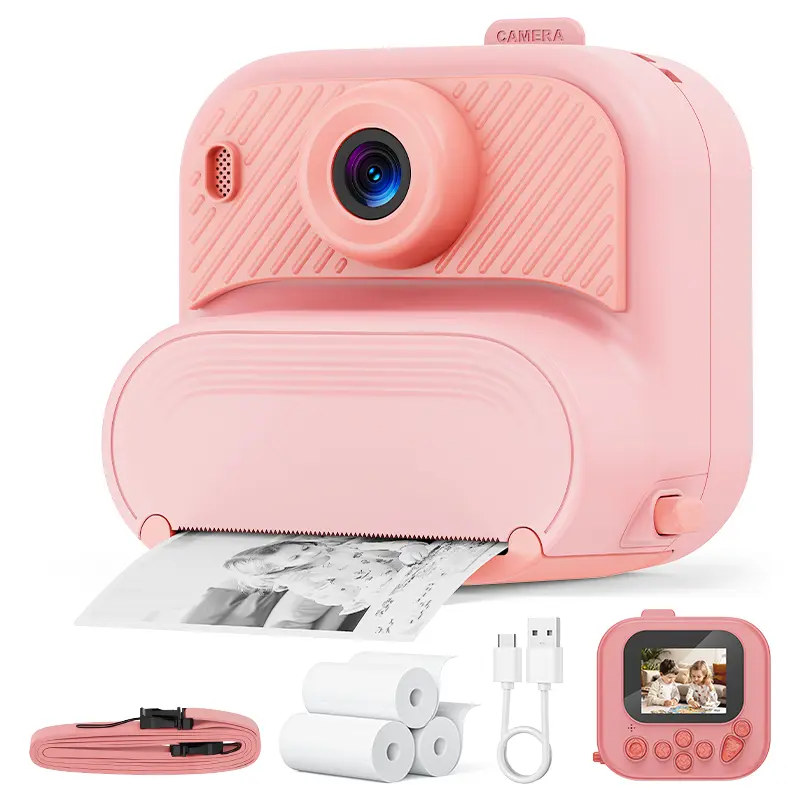 Kids’ Rechargeable Instant Print Handy Point-and-Shoot Digital Camera Toy, 1080P HD Photo & Video, 16X Zoom, Charging Capability, Included Print Paper, Ideal 4-10 Year Old Birthday Gift (Toys & Hobbies Electric Digital Camera), Point-And-Shoot Digital Cam