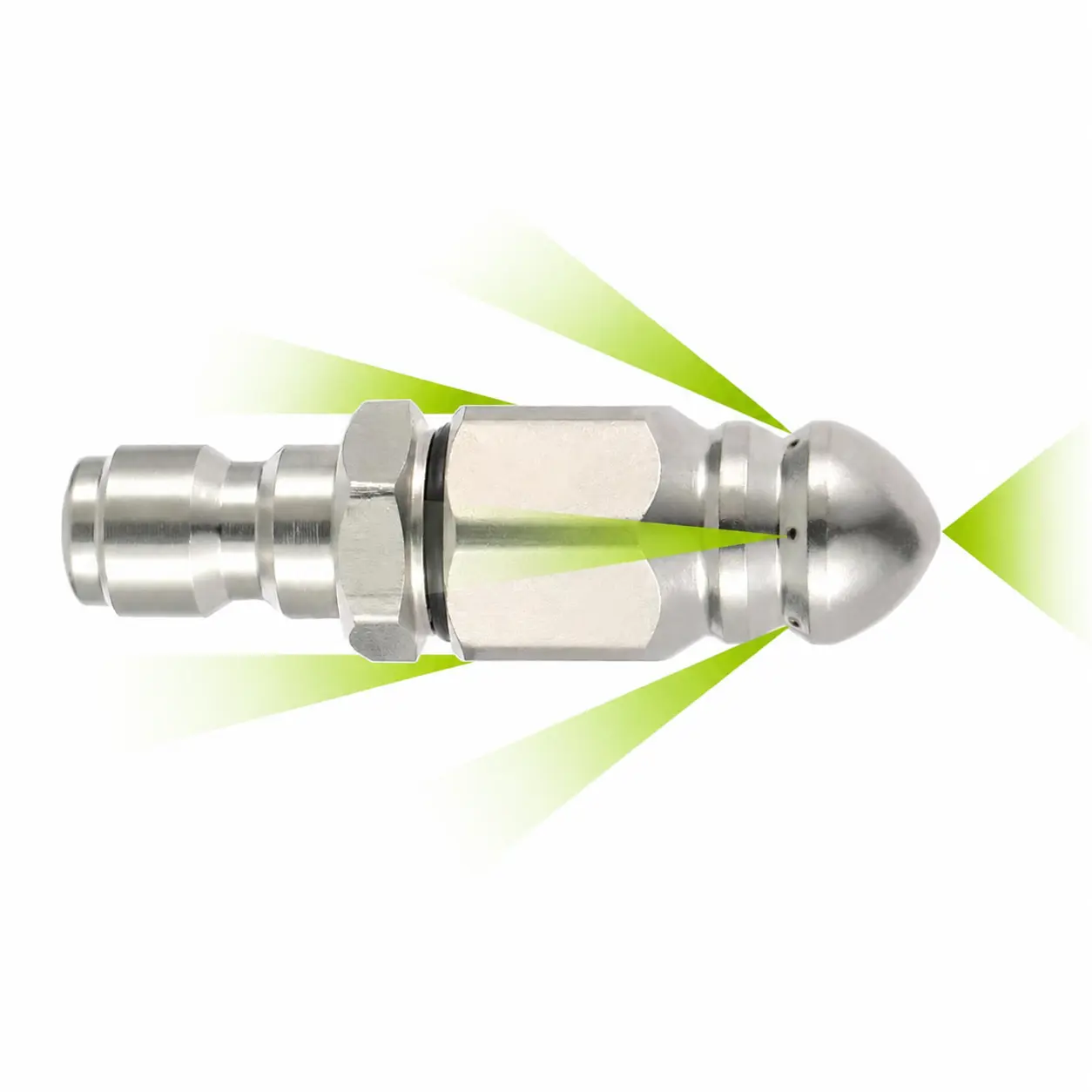 2PCs-1 Front 6 Rear Water Jetting Nozzle Stainless Steel High-Pressure Sewer Jetter Nozzle, Sewer Cleaning Tool high-pressure Nozzle High Pressure Drain Jet Hose Nozzle for Sewer Dredging