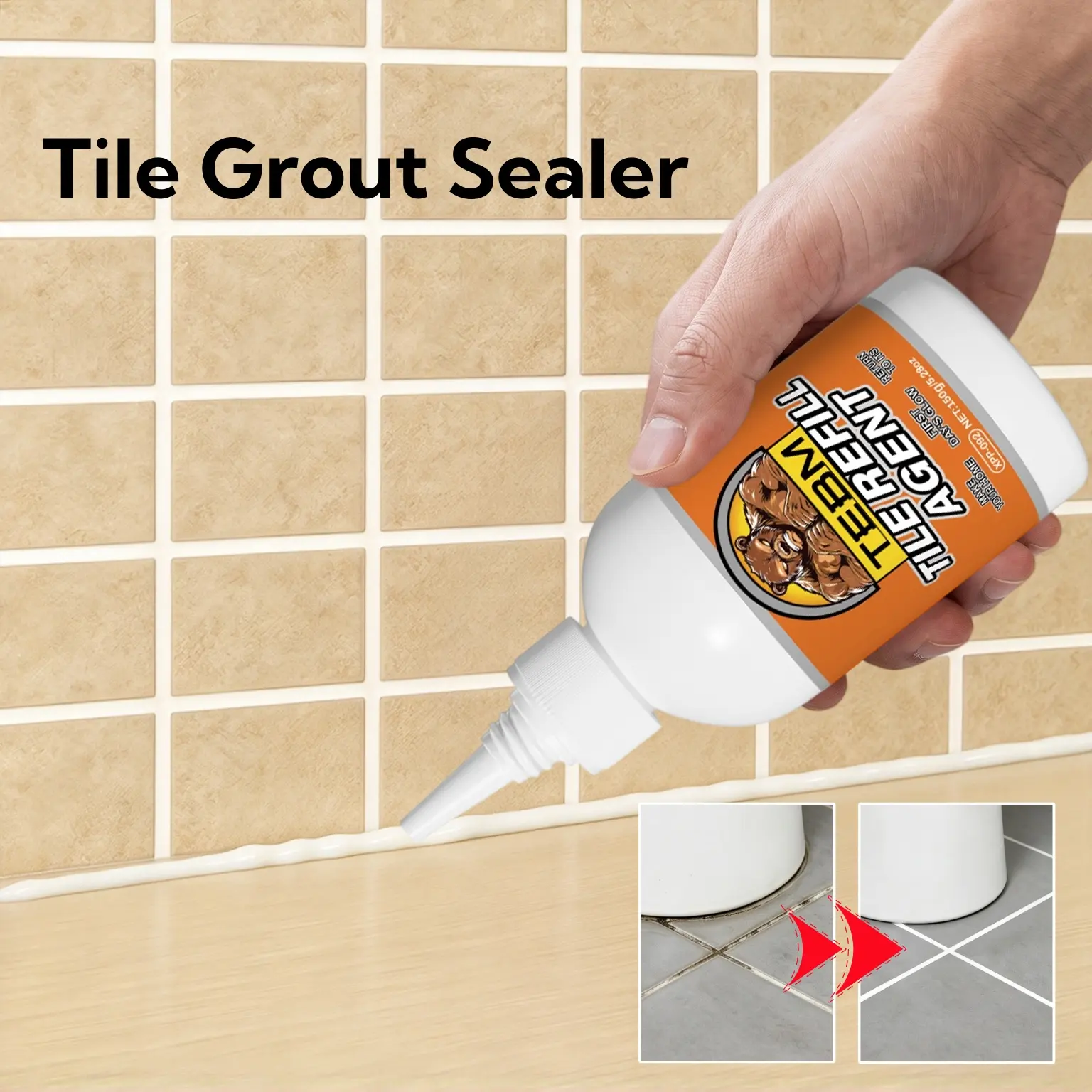 TEBM Waterproof Tile Grout Sealant, Apply Easily Tile Joint Filler for Automotive Car Washing & Maintenance, Paint-Window Repair Tools
