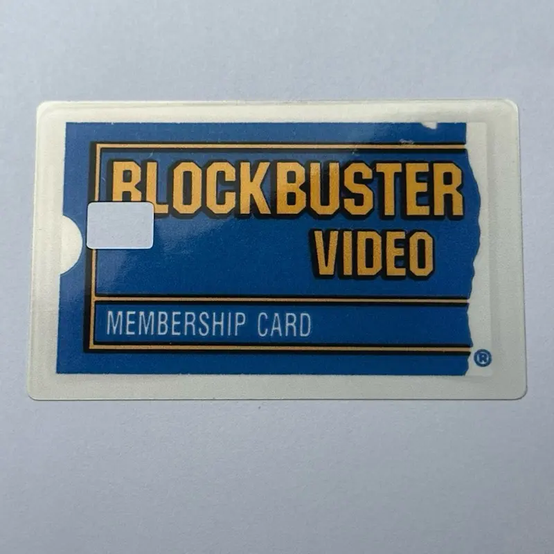 Retro Theme Blockbuster Video Old School Movie Rental Membership Credit Card Skin, 2x3 in Vinyl Sleeve Protector, Motorcycle Sticker Accessory for Automotive & Motorcycle Use