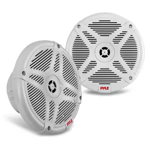 6.5" Marine Speakers, Waterproof, Wireless RF Streaming, White, 600W