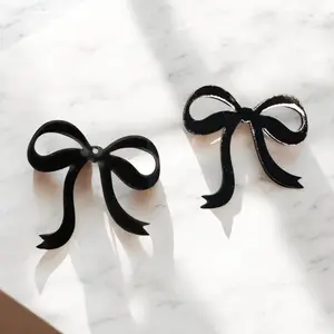 Black Bow II acrylic blanks | Beading Supplies | Cabochon Cab Centers Dangles Pow Wow