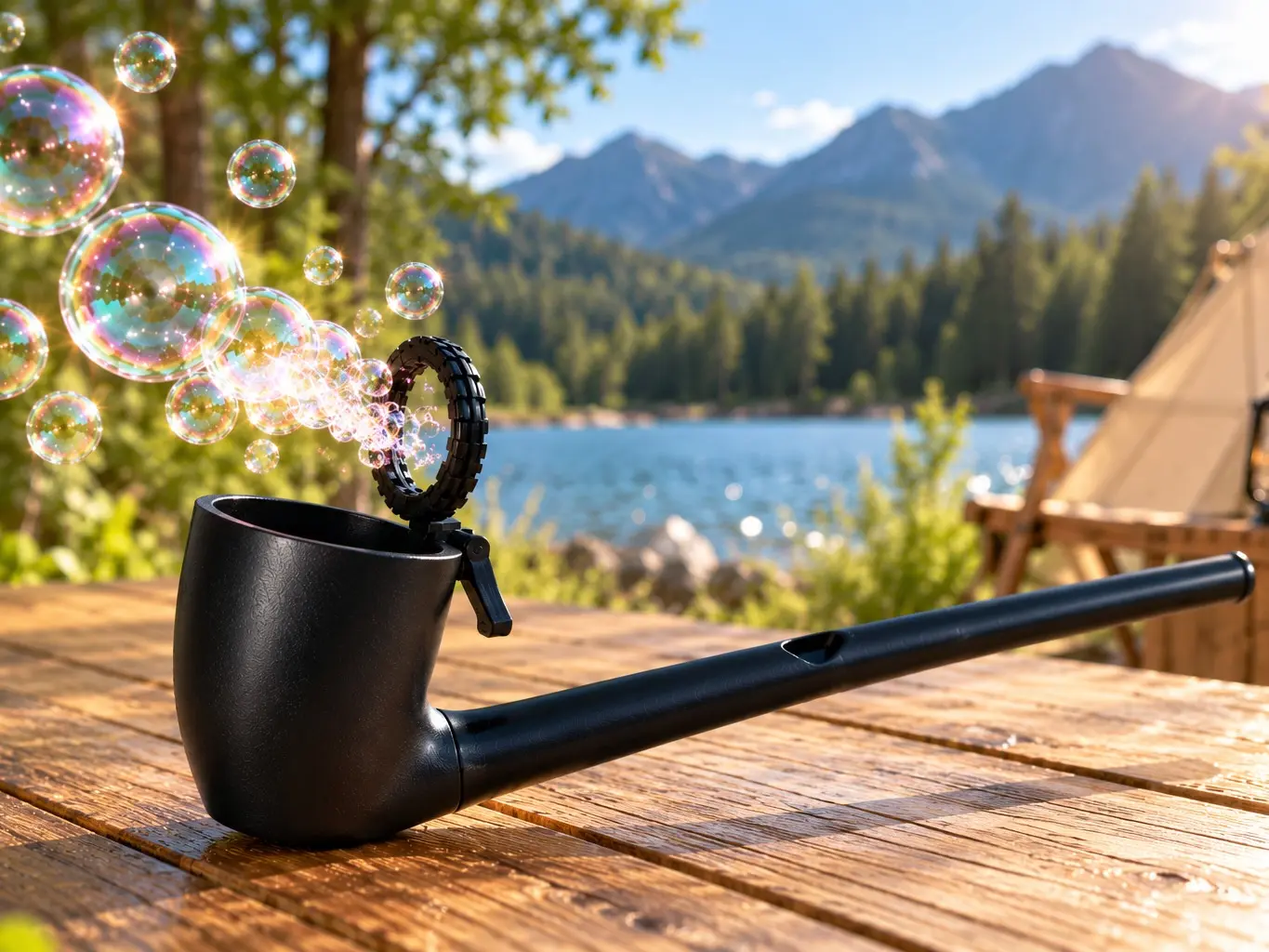 Bubblero Realistic Smoking-Style Bubble Pipe Toy for Adults - Reusable Bubble Maker, Unique Gifts for Man, Whimsical Gifts for Brothers, Christmas/Father's Day Prank Gag Stress Relief Desk Favor